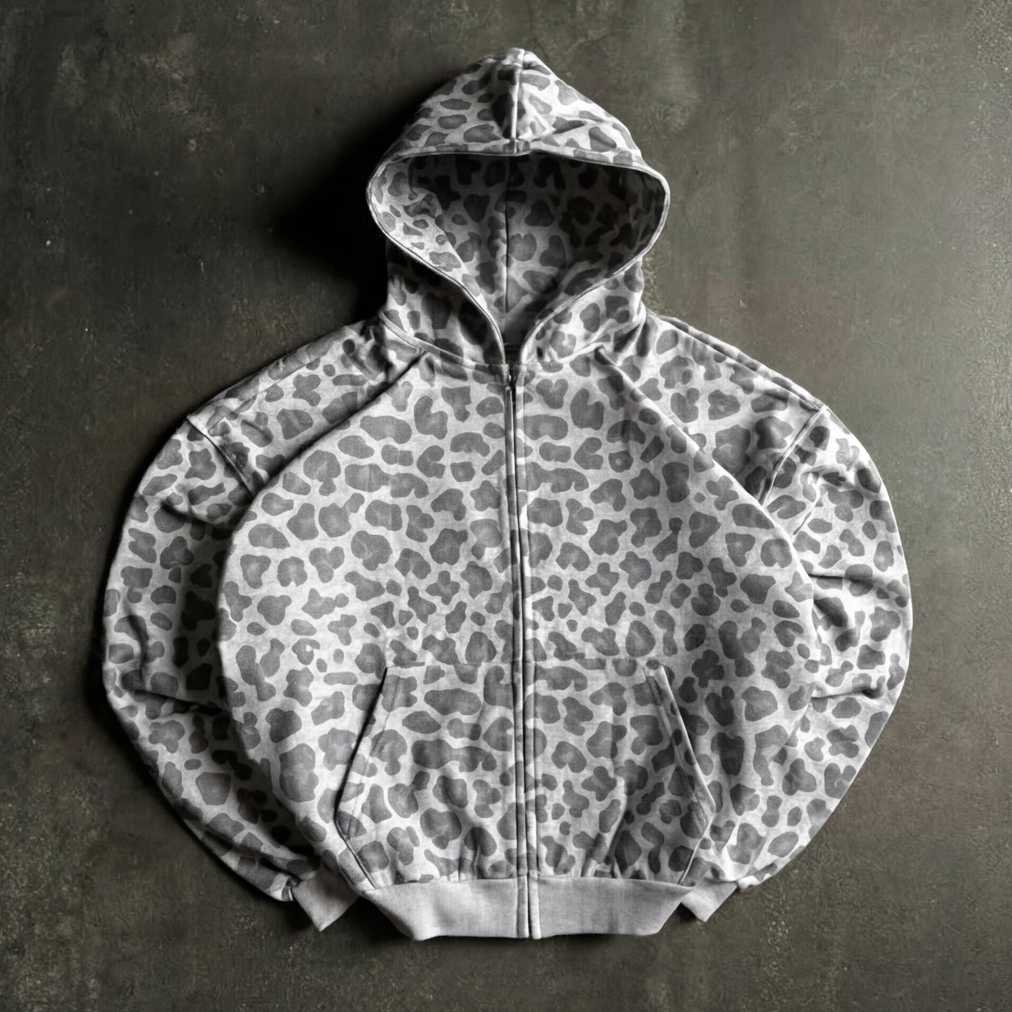 Leopard Zip-Up Hoodie