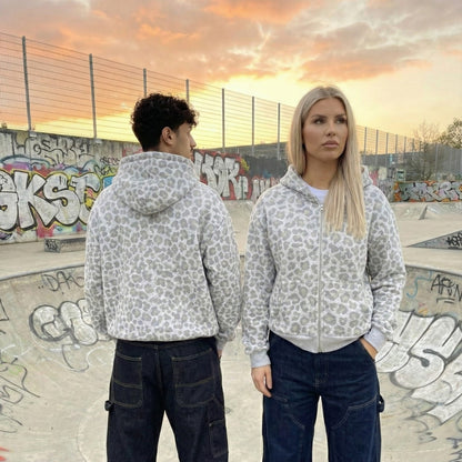 Leopard Zip-Up Hoodie