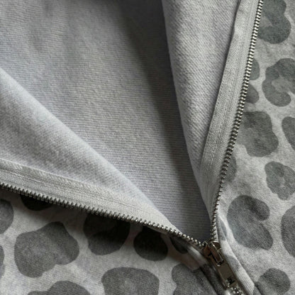 Leopard Zip-Up Hoodie
